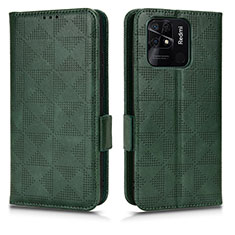 Leather Case Stands Flip Cover Holder C02X for Xiaomi Redmi 10C 4G Green