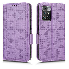 Leather Case Stands Flip Cover Holder C02X for Xiaomi Redmi Note 11 Pro+ Plus 5G Purple