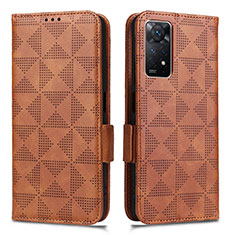 Leather Case Stands Flip Cover Holder C02X for Xiaomi Redmi Note 12 Pro 4G Brown