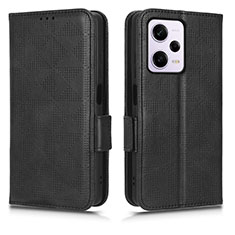 Leather Case Stands Flip Cover Holder C02X for Xiaomi Redmi Note 12 Pro 5G Black