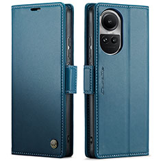 Leather Case Stands Flip Cover Holder C03S for Oppo Reno10 5G Blue