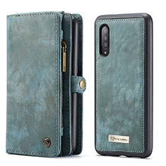 Leather Case Stands Flip Cover Holder C03S for Samsung Galaxy A70 Blue