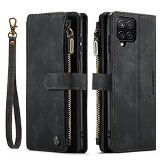 Leather Case Stands Flip Cover Holder C03S for Samsung Galaxy F12 Black