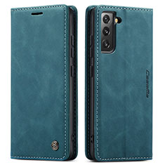 Leather Case Stands Flip Cover Holder C03S for Samsung Galaxy S21 5G Blue