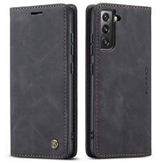 Leather Case Stands Flip Cover Holder C03S for Samsung Galaxy S22 Plus 5G Black