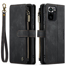 Leather Case Stands Flip Cover Holder C03S for Xiaomi Poco M5S Black