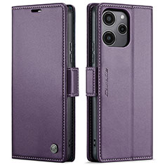 Leather Case Stands Flip Cover Holder C03S for Xiaomi Redmi 12 5G Purple