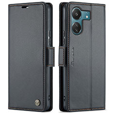 Leather Case Stands Flip Cover Holder C03S for Xiaomi Redmi 13C Black