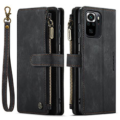 Leather Case Stands Flip Cover Holder C03S for Xiaomi Redmi Note 10S 4G Black