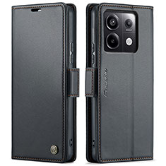 Leather Case Stands Flip Cover Holder C03S for Xiaomi Redmi Note 13 Pro 5G Black