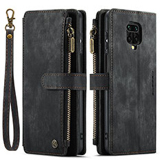 Leather Case Stands Flip Cover Holder C03S for Xiaomi Redmi Note 9 Pro Max Black