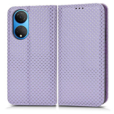 Leather Case Stands Flip Cover Holder C03X for Huawei Honor X7 Purple