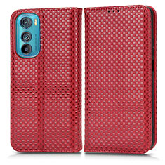 Leather Case Stands Flip Cover Holder C03X for Motorola Moto Edge 30 5G Red