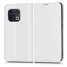 Leather Case Stands Flip Cover Holder C03X for OnePlus 10 Pro 5G White