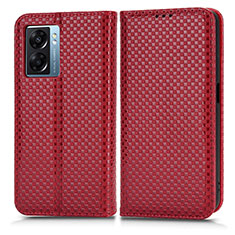 Leather Case Stands Flip Cover Holder C03X for OnePlus Nord N300 5G Red