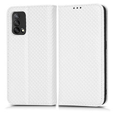 Leather Case Stands Flip Cover Holder C03X for Oppo A74 4G White