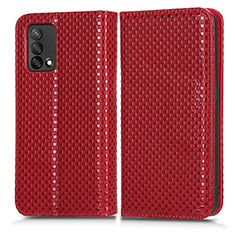 Leather Case Stands Flip Cover Holder C03X for Oppo F19s Red