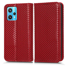 Leather Case Stands Flip Cover Holder C03X for Realme 9 4G Red