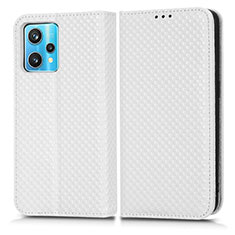 Leather Case Stands Flip Cover Holder C03X for Realme 9 Pro+ Plus 5G White