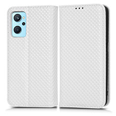 Leather Case Stands Flip Cover Holder C03X for Realme 9i 4G White