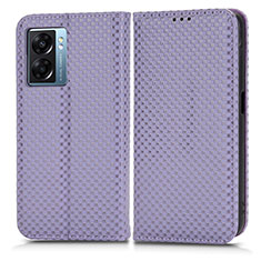Leather Case Stands Flip Cover Holder C03X for Realme Narzo 50 5G Purple