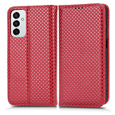 Leather Case Stands Flip Cover Holder C03X for Samsung Galaxy M23 5G Red