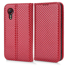 Leather Case Stands Flip Cover Holder C03X for Samsung Galaxy XCover 5 SM-G525F Red