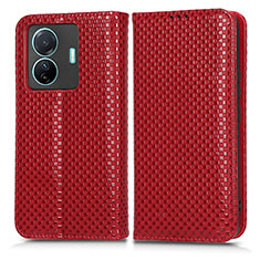 Leather Case Stands Flip Cover Holder C03X for Vivo T1 5G Red