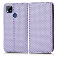 Leather Case Stands Flip Cover Holder C03X for Xiaomi POCO C3 Purple
