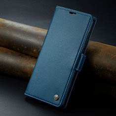 Leather Case Stands Flip Cover Holder C04S for Huawei Mate 60 Blue