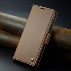 Leather Case Stands Flip Cover Holder C04S for Huawei Mate 60 Brown