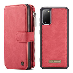 Leather Case Stands Flip Cover Holder C04S for Samsung Galaxy S20 5G Red
