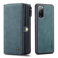 Leather Case Stands Flip Cover Holder C04S for Samsung Galaxy S20 Lite 5G Blue