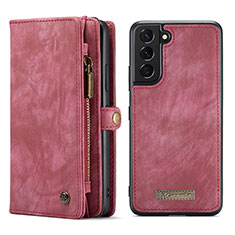 Leather Case Stands Flip Cover Holder C04S for Samsung Galaxy S22 Plus 5G Red