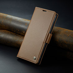 Leather Case Stands Flip Cover Holder C04S for Xiaomi Mi 13T 5G Brown