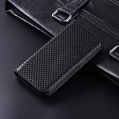 Leather Case Stands Flip Cover Holder C04X for Xiaomi Redmi 9 India Black