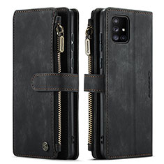 Leather Case Stands Flip Cover Holder C05S for Samsung Galaxy A51 4G Black