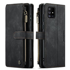 Leather Case Stands Flip Cover Holder C05S for Samsung Galaxy A51 5G Black