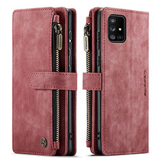 Leather Case Stands Flip Cover Holder C05S for Samsung Galaxy M40S Red