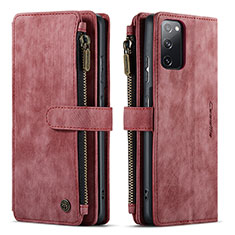 Leather Case Stands Flip Cover Holder C05S for Samsung Galaxy S20 FE (2022) 5G Red