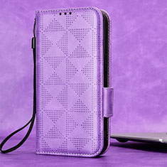Leather Case Stands Flip Cover Holder C05X for Huawei Honor Magic5 Lite 5G Purple