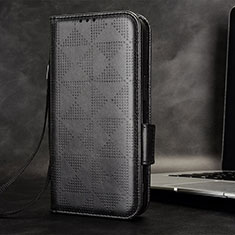 Leather Case Stands Flip Cover Holder C05X for Motorola Moto G23 Black