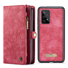 Leather Case Stands Flip Cover Holder C06S for Samsung Galaxy A33 5G Red