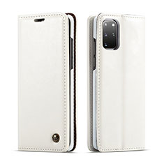 Leather Case Stands Flip Cover Holder C06S for Samsung Galaxy S20 Plus 5G White