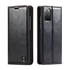 Leather Case Stands Flip Cover Holder C06S for Samsung Galaxy S20 Plus Black