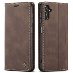 Leather Case Stands Flip Cover Holder C10S for Samsung Galaxy A04s Brown