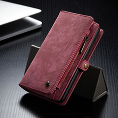 Leather Case Stands Flip Cover Holder C11S for Samsung Galaxy S21 5G Red