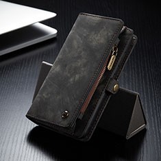 Leather Case Stands Flip Cover Holder C11S for Samsung Galaxy S22 5G Black
