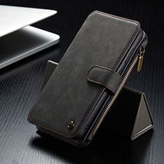 Leather Case Stands Flip Cover Holder C12S for Samsung Galaxy S21 5G Black