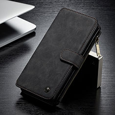 Leather Case Stands Flip Cover Holder C12S for Samsung Galaxy S21 Ultra 5G Black